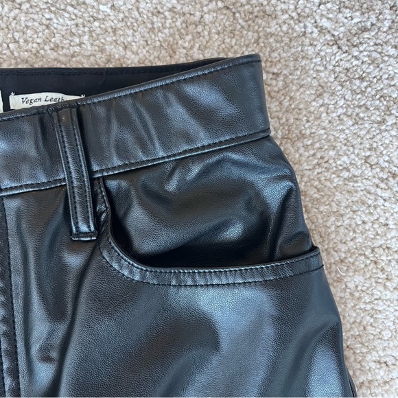 Abercrombie and Fitch Ankle Straight Ultra High Rise Vegan Leather Pants Size 27 - Picture 9 of 15